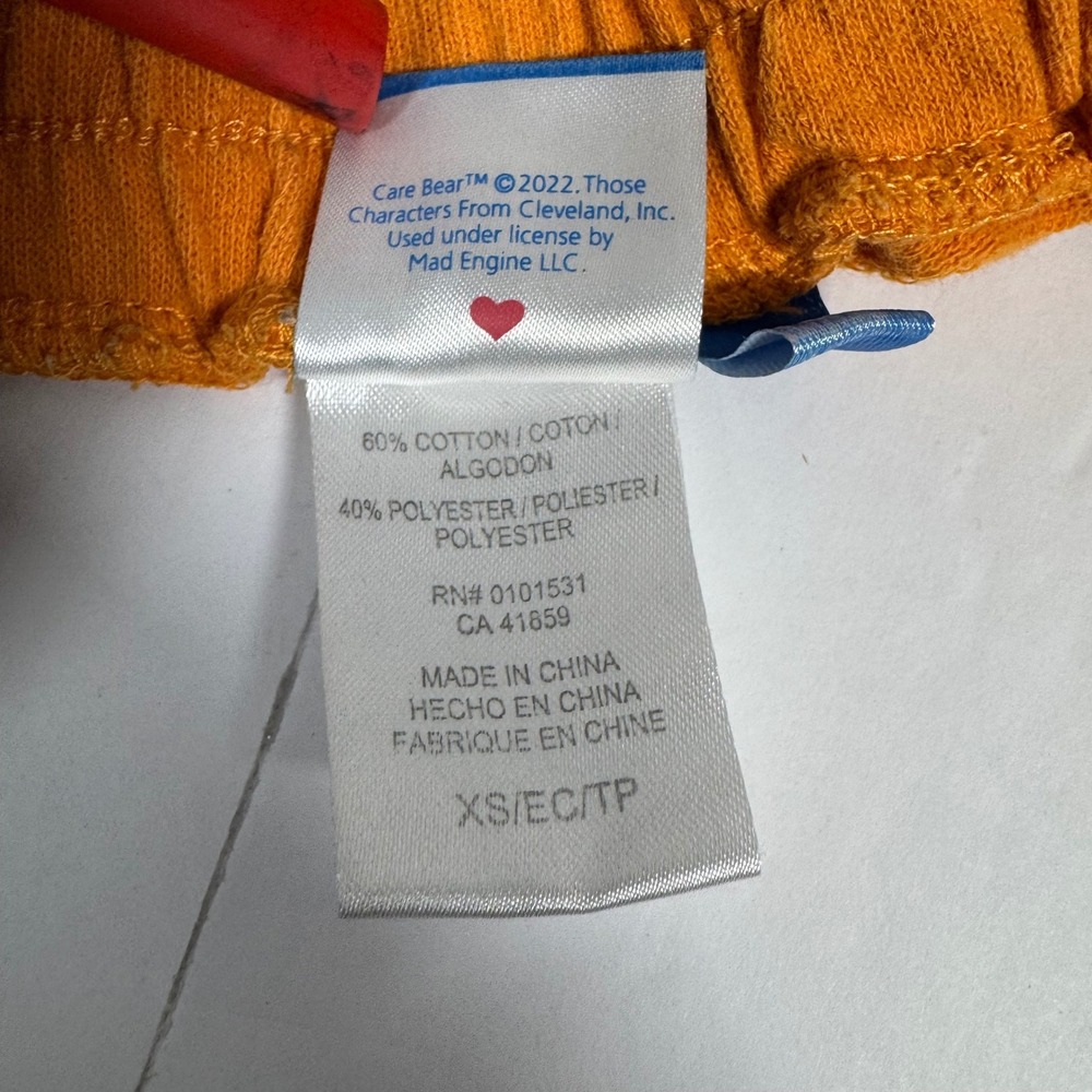 Care Bears Funshine Bear Lounge Shorts Womens XS Orange Embroidered Jersey - Picture 5 of 9